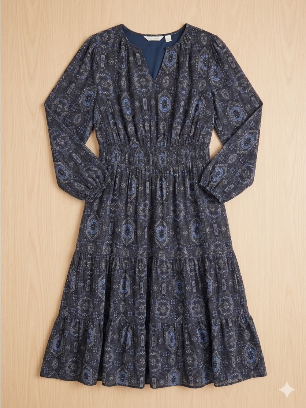 Ree by The Pioneer Woman Tiered Ruffle Maxi Dress Puff Sleeve Smocked Waist MP